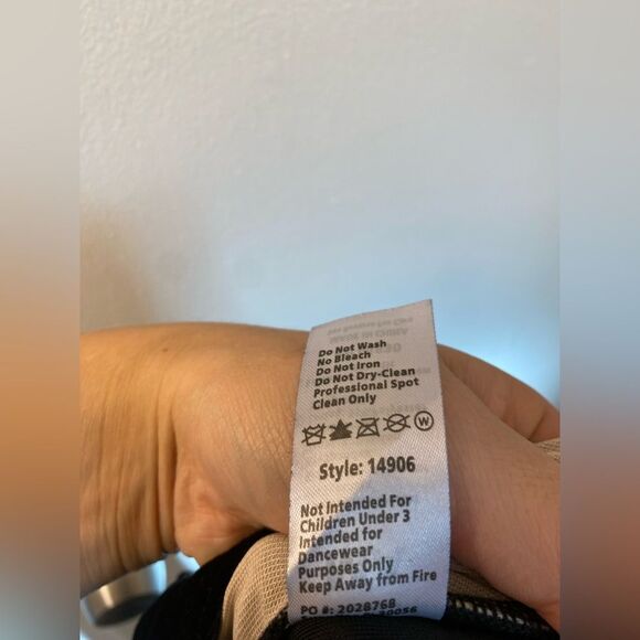 Weissman Dance costume black fringe velvet dress Could Have Been Me 14906 MA - Picture 9 of 10